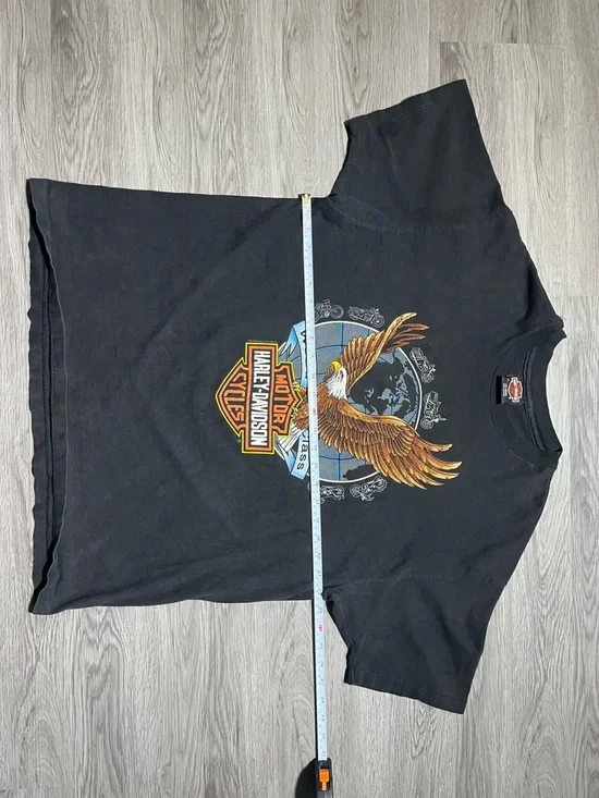 1992 Harley Davidson R.K. Stratman Inc double-sided eagle graphic made in USA T - Picture 3 of 12